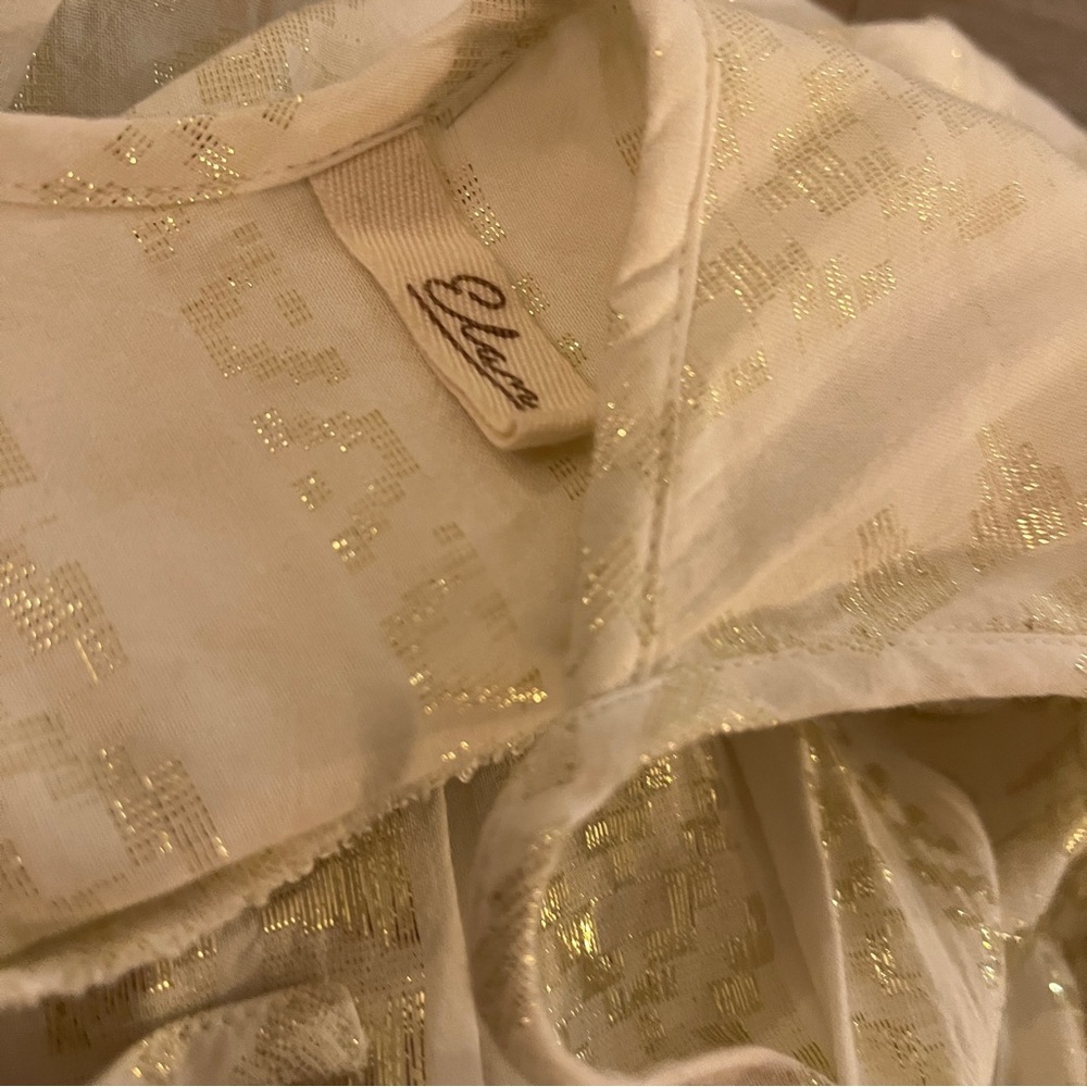 Elan Cream Dress with Subtle Gold Accents - Picture 2 of 9